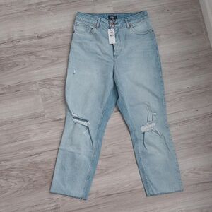 Express Light Blue Straight Leg Jeans